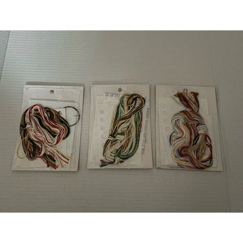 Wizzers Cross Stitch Ornament Kits Lot Of 3 Gingerbread Stocking Santa